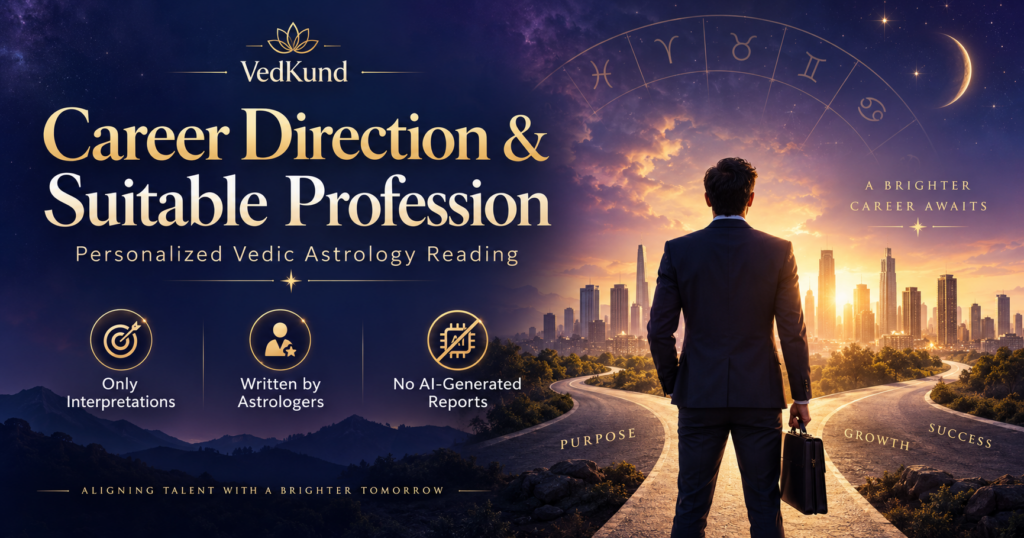 Career direction and suitable profession Vedic astrology reading for personalized guidance from real astrologers, with no AI-generated readings.