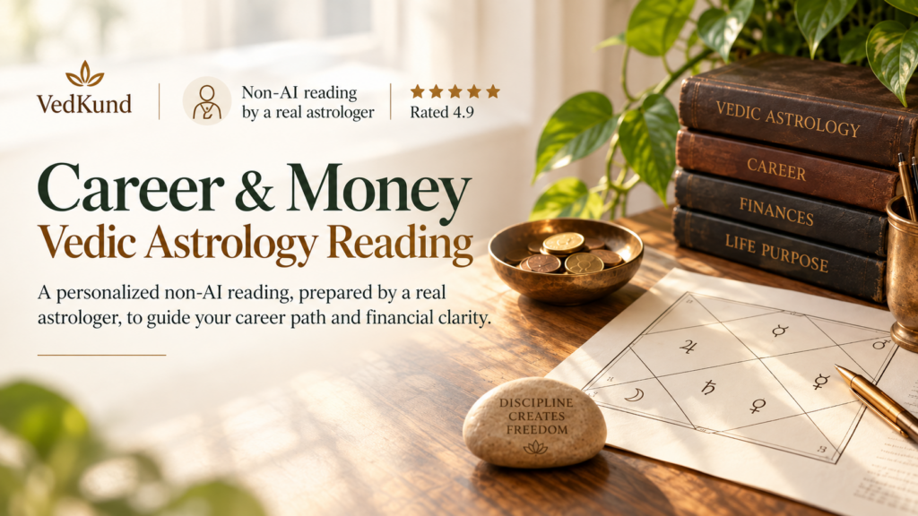 Career and Money Vedic Astrology Reading by VedKund, prepared by a real astrologer with personalized career and financial guidance.