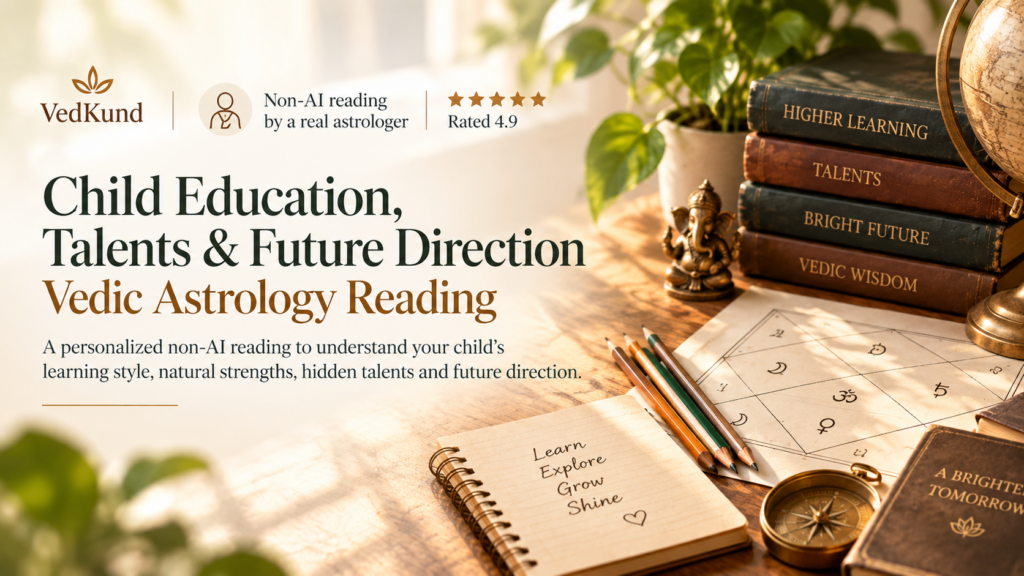 Child Education, Talents & Future Direction Vedic Astrology Reading by VedKund, prepared by a real astrologer to explore learning style, strengths and future direction.
